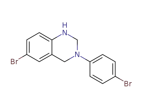 Molecular Structure of 112434-28-3 (Quinazoline, 6-bromo-3-(4-bromophenyl)-1,2,3,4-tetrahydro-)