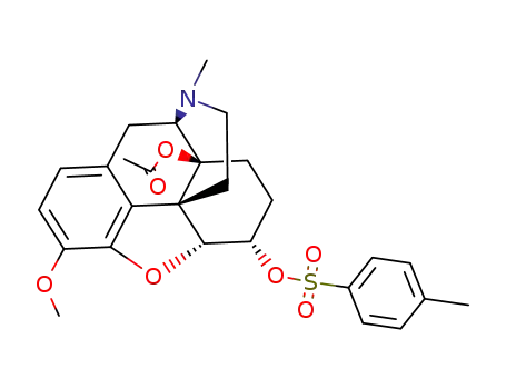 Molecular Structure of 107277-81-6 (14-acetoxy-4,5α-epoxy-3-methoxy-17-methyl-6α-(toluene-4-sulfonyloxy)-morphinane)