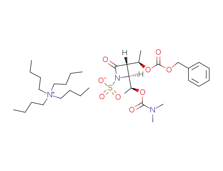Molecular Structure of 130163-89-2 (tetrabutylammonium (3S,4S)-3-<(R)-1-(benzyloxycarbonyloxy)ethyl>-4-<(S)-1-(N,N-dimethylcarbamoyloxy)ethyl>-2-azetidinone-1-sulfonate)