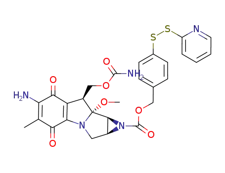 Molecular Structure of 126900-80-9 (4-(2-Pyridinyldithio)benzylmitomycin C-1a-carboxylate)