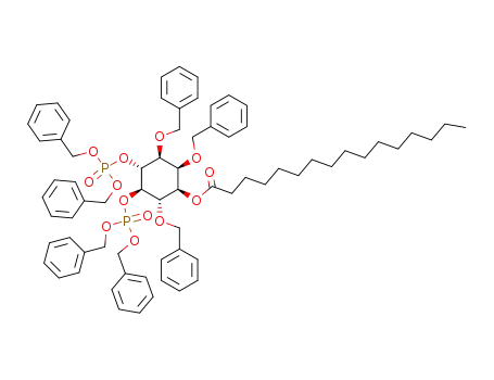 Molecular Structure of 130277-75-7 (DL-2,3,6-Tri-O-benzyl-myo-inositol 1-Hexadecanoate 4,5-Bis(dibenzyl phosphate))