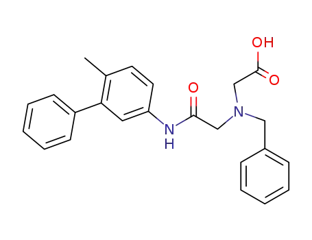 Molecular Structure of 101626-78-2 (Glycine, N-benzyl-N-(6-methyl-1,1'-biphenyl-3-ylcarbamoylmethyl)-)