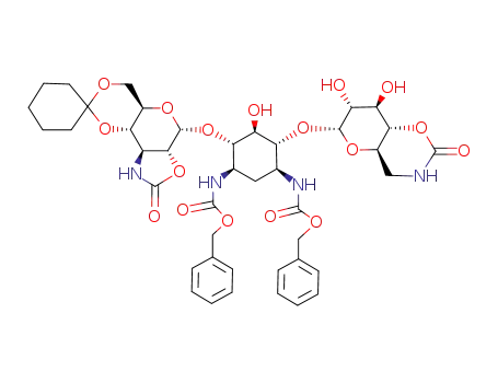 1<i>L</i>-<i>N</i>,<i>N</i>'-bis-benzyloxycarbonyl-<i>O</i><sup>4</sup>-(3-amino-<i>N</i>,<i>O</i><sup>2</sup>-carbonyl-<i>O</i><sup>4</sup>,<i>O</i><sup>6</sup>-cyclohexane-1,1-diyl-α-<i>D</i>-3-deoxy-glucopyranosyl)-<i>O</i><sup>6</sup>-(6-amino-<i>N</i>,<i>O</i><sup>4</sup>-carbonyl-α-<i>D</i>-6-deoxy-glucopyranosyl)-2-deoxy-streptamine
