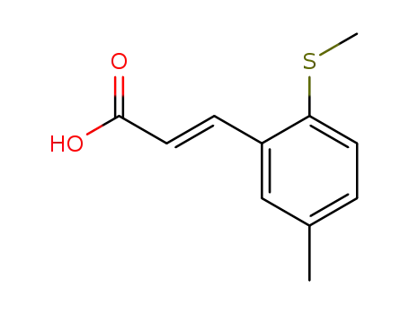 Molecular Structure of 26830-03-5 ((2E)-3-[5-methyl-2-(methylsulfanyl)phenyl]prop-2-enoic acid)