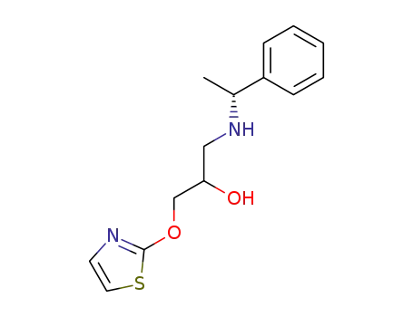 Molecular Structure of 52120-75-9 (1-(1-phenyl-ethylamino)-3-thiazol-2-yloxy-propan-2-ol)