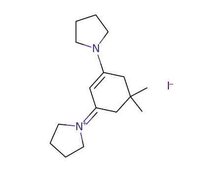 Molecular Structure of 132347-02-5 (N-[3-(1'-pyrrolidino)-5,5-dimethyl-2-cyclohexen-1-ylidene]pyrrolidinium iodide)