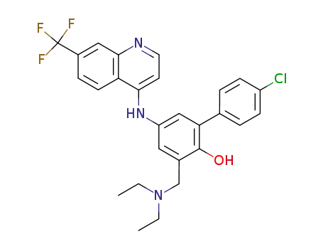 4'-chloro-3-(diethylaminomethyl)-5-(7''-trifluoromethylquinolin-4''-ylamino)biphenyl-2-ol
