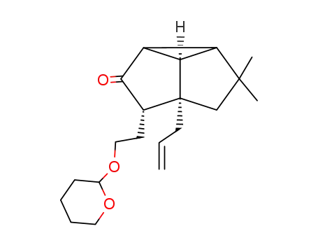 (1RS,2SR,4SR,5RS,8SR)-7,7-dimethyl-5-(2-propen-1-yl)-4-<2-<(tetrahydropyran-2-yl)oxy>ethyl>tricyclo<3.3.0.0<sup>2,8</sup>>octan-3-one