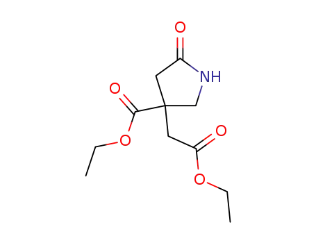 Molecular Structure of 91189-23-0 (ethyl 3-(ethoxycarbonyl)-5-oxo-3-pyrrolidineacetate)