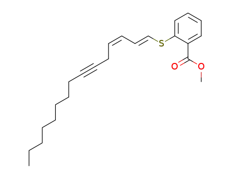 Molecular Structure of 125198-01-8 (methyl (1E,3Z)-2-(1,3-pentadecadien-6-ynylthio)benzoate)