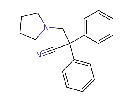 Molecular Structure of 34604-62-1 (2,2-Diphenyl-3-(1-pyrrolidino)propionitrile)