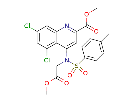 5,7-Dichloro-4-[methoxycarbonylmethyl-(toluene-4-sulfonyl)-amino]-quinoline-2-carboxylic acid methyl ester