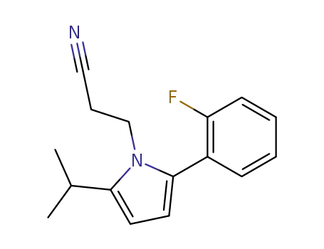 Molecular Structure of 123184-42-9 (3-[2-(2-Fluoro-phenyl)-5-isopropyl-pyrrol-1-yl]-propionitrile)