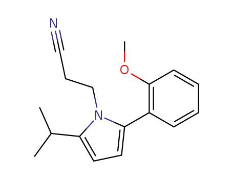 Molecular Structure of 123184-44-1 (3-[2-Isopropyl-5-(2-methoxy-phenyl)-pyrrol-1-yl]-propionitrile)