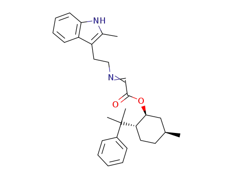 Molecular Structure of 129376-64-3 ([(E)-2-(2-Methyl-1H-indol-3-yl)-ethylimino]-acetic acid (1S,2R,5S)-5-methyl-2-(1-methyl-1-phenyl-ethyl)-cyclohexyl ester)