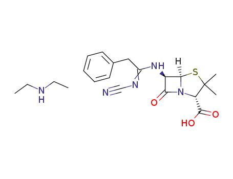 6β-[(<i>N</i>-cyano-2-phenyl-acetimidoyl)-amino]-penicillanic acid; diethylamine salt