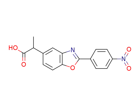 Molecular Structure of 51234-92-5 (α-Methyl-2-(4-nitrophenyl)-5-benzoxazoleacetic acid)