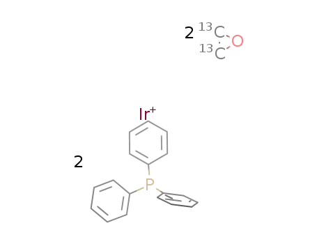 2P(C<sub>6</sub>H<sub>5</sub>)3*2<sup>(13)</sup>C<sub>2</sub>H<sub>4</sub>O*Ir<sup>(1+)</sup>=(P(C<sub>6</sub>H<sub>5</sub>)3)2Ir(<sup>(13)</sup>CH<sub>2</sub><sup>(13)</sup>CH<sub>2</sub>O)2<sup>(1+)</sup>