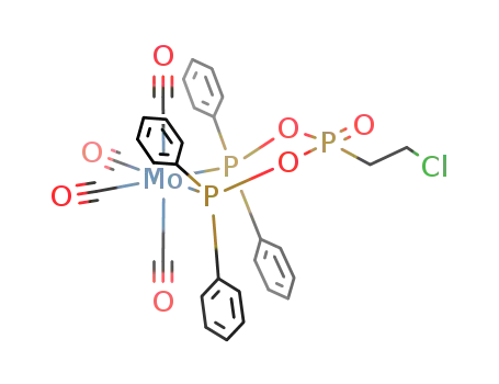 Molecular Structure of 96679-93-5 (Mo(CO)4{(P(C<sub>6</sub>H<sub>5</sub>)2O)2P(O)CH<sub>2</sub>CH<sub>2</sub>Cl})