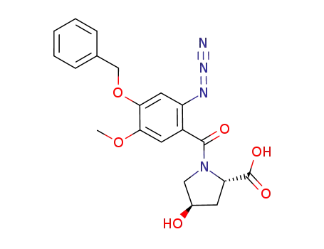 Molecular Structure of 923975-47-7 (L-Proline, 1-[2-azido-5-methoxy-4-(phenylmethoxy)benzoyl]-4-hydroxy-,
(4R)-)