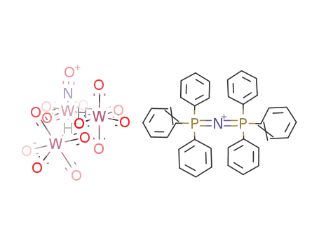 Molecular Structure of 155154-81-7 ((C<sub>6</sub>H<sub>5</sub>)3PNP(C<sub>6</sub>H<sub>5</sub>)3<sup>(1+)</sup>*H<sub>2</sub>W<sub>3</sub>(CO)13(NO)<sup>(1-)</sup>=((C<sub>6</sub>H<sub>5</sub>)3PNP(C<sub>6</sub>H<sub>5</sub>)3)(H<sub>2</sub>W<sub>3</sub>(CO)13(NO)))