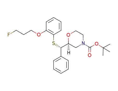 Molecular Structure of 1016545-01-9 ((S)-N-tert-butoxycarbonyl-2-[(S)-α-(2-(3-fluoropropoxy)phenylsulfanyl)benzyl]morpholine)