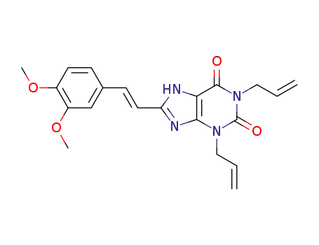 Molecular Structure of 155814-27-0 (1H-Purine-2,6-dione, 3,7-dihydro-8-(2-(3,4-dimethoxyphenyl)ethenyl)-1, 3-di-2-propenyl-, (E)-)