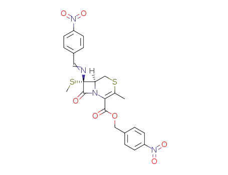 3-methyl-7<i>c</i>-methylsulfanyl-7<i>t</i>-(4-nitro-benzylideneamino)-8-oxo-(6<i>r</i><i>H</i>)-4-thia-1-aza-bicyclo[4.2.0]oct-2-ene-2-carboxylic acid 4-nitro-benzyl ester