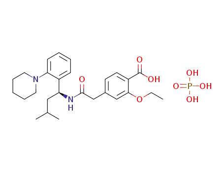 phosphoric acid salt of (S)-(+)-2-ethoxy-4-{[3-methyl-1-(2-piperidin-1-yl-phenyl)-butylcarbamoyl]-methyl}-benzoic acid