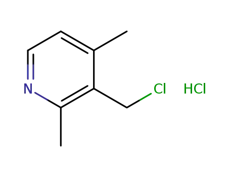 Molecular Structure of 208167-86-6 (Pyridine, 3-(chloromethyl)-2,4-dimethyl-, hydrochloride)