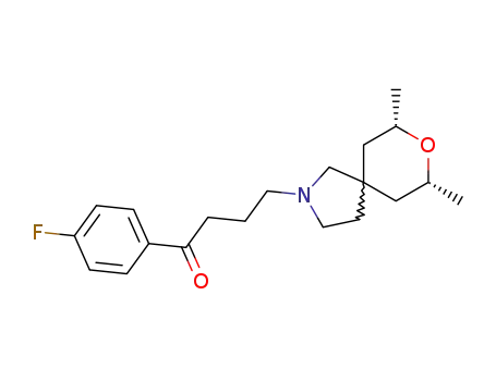 Molecular Structure of 1238-79-5 (4-(7,9-dimethyl-8-oxa-2-azaspiro[4.5]dec-2-yl)-1-(4-fluorophenyl)butan-1-one)