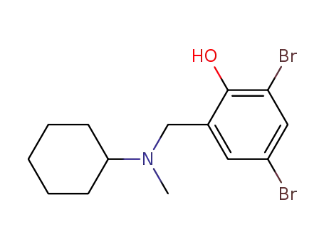 Molecular Structure of 53500-33-7 (Phenol, 2,4-dibromo-6-[(cyclohexylmethylamino)methyl]-)