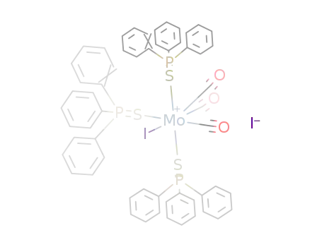 Molecular Structure of 131054-48-3 (iodo(tricarbonyl)tris(triphenylphosphinesulfide)molybdenum(II) iodide)