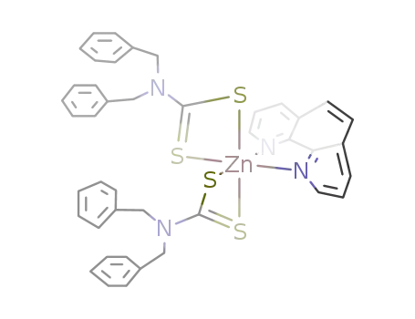 Molecular Structure of 120763-02-2 (Zn(S<sub>2</sub>CN(CH<sub>2</sub>Ph)2)2(phen))