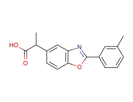 Molecular Structure of 64037-05-4 (α-Methyl-2-(3-methylphenyl)-5-benzoxazoleacetic acid)