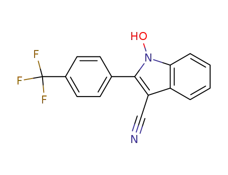 Molecular Structure of 141135-81-1 (1H-Indole-3-carbonitrile, 1-hydroxy-2-[4-(trifluoromethyl)phenyl]-)