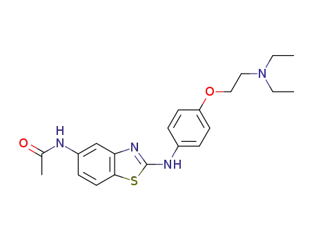 Molecular Structure of 38519-82-3 (<i>N</i>-{2-[4-(2-diethylamino-ethoxy)-anilino]-benzothiazol-5-yl}-acetamide)