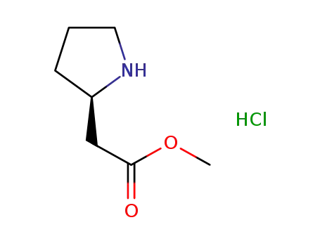 Molecular Structure of 340040-67-7 ((R)-Methyl 2-(pyrrolidin-2-yl)acetate hydrochloride)