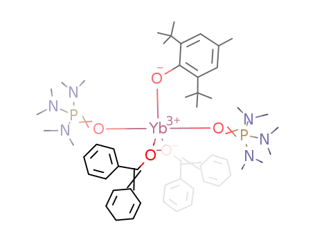 Yb(OC(=C<sub>6</sub>H<sub>6</sub>)Ph)2(O-C<sub>6</sub>H<sub>2</sub>-(t)Bu<sub>2</sub>-2,6-Me-4)(hexamethylphosphoramide)2