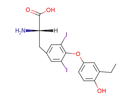 Molecular Structure of 28619-63-8 (L-Tyrosine, O-(3-ethyl-4-hydroxyphenyl)-3,5-diiodo-)