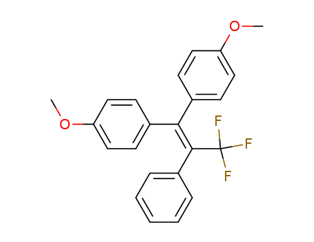 Molecular Structure of 36029-61-5 (Benzene, 1,1'-(3,3,3-trifluoro-2-phenyl-1-propenylidene)bis[4-methoxy-)
