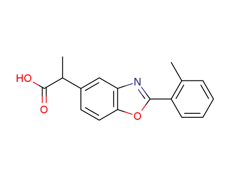 Molecular Structure of 54785-37-4 (α-Methyl-2-(2-methylphenyl)-5-benzoxazoleacetic acid)