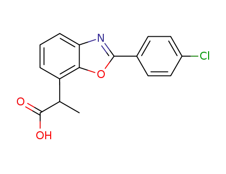 Molecular Structure of 58902-62-8 (2-(4-Chlorophenyl)-α-methyl-7-benzoxazoleacetic acid)
