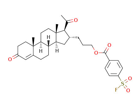Molecular Structure of 31220-15-2 (16α-<3-(4-Fluorsulfonyl-benzoyloxy)-propyl>-pregn-4-en-3,20-dion)