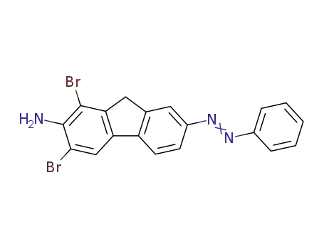 Molecular Structure of 1785-17-7 (1,3-dibromo-7-[(E)-phenyldiazenyl]-9H-fluoren-2-amine)