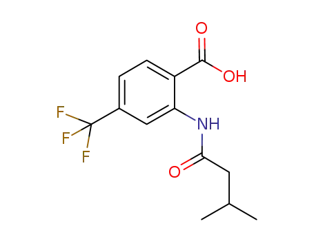 Molecular Structure of 916168-23-5 (Benzoic acid, 2-[(3-methyl-1-oxobutyl)amino]-4-(trifluoromethyl)-)