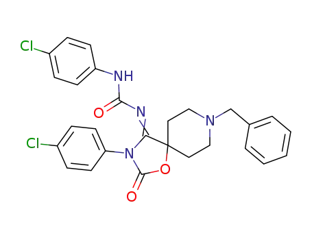Molecular Structure of 60437-24-3 ([8-benzyl-3-(4-chloro-phenyl)-2-oxo-1-oxa-3,8-diaza-spiro[4.5]dec-4-ylidene]-(4-chloro-phenyl)-urea)