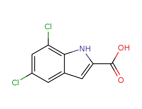 Molecular Structure of 4792-71-6 (5,7-DICHLORO-1H-INDOLE-2-CARBOXYLIC ACID)