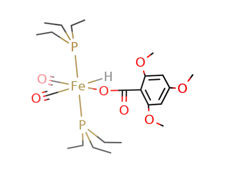 Molecular Structure of 131011-77-3 (dicarbonylhydridobis(triethylphosphino)(2,4,6-trimethoxybenzoato)iron)