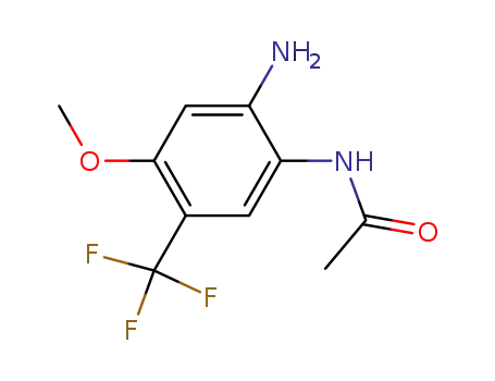 Molecular Structure of 156425-20-6 (N-(2-amino-4-methoxy-5-(trifluoromethyl)phenyl)acetamide)